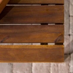 Walker Edison 42" Acacia Patio Coffee Table -Walker Edison OW42SANCTDB US EW DTL 01