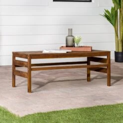 Walker Edison 42" Acacia Patio Coffee Table