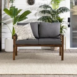 Walker Edison Pearson Modern Outdoor Loveseat