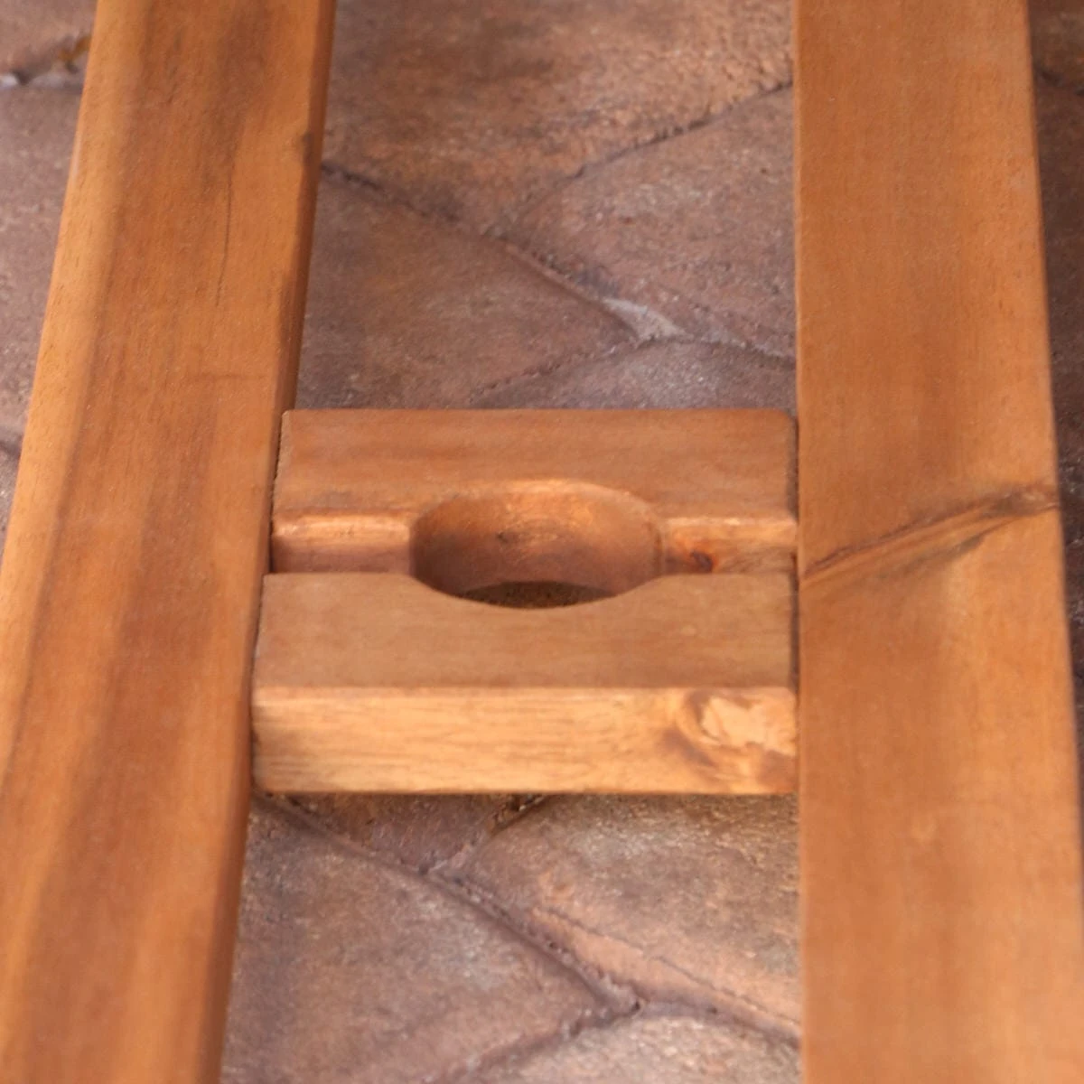 Walker Edison Midland 7-Piece Acacia Patio Dining Set W/ Cushions - Brown 6 Walker Edison Midland 7-Piece Acacia Patio Dining Set W/ Cushions - Brown - Image 6