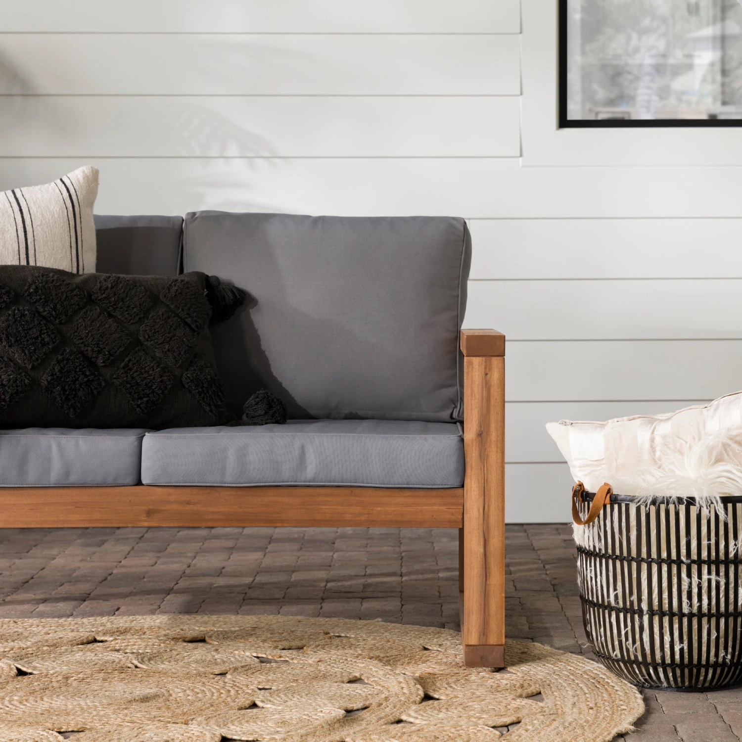 Walker Edison Hudson Outdoor Loveseat 6 Walker Edison Hudson Outdoor Loveseat - Image 6