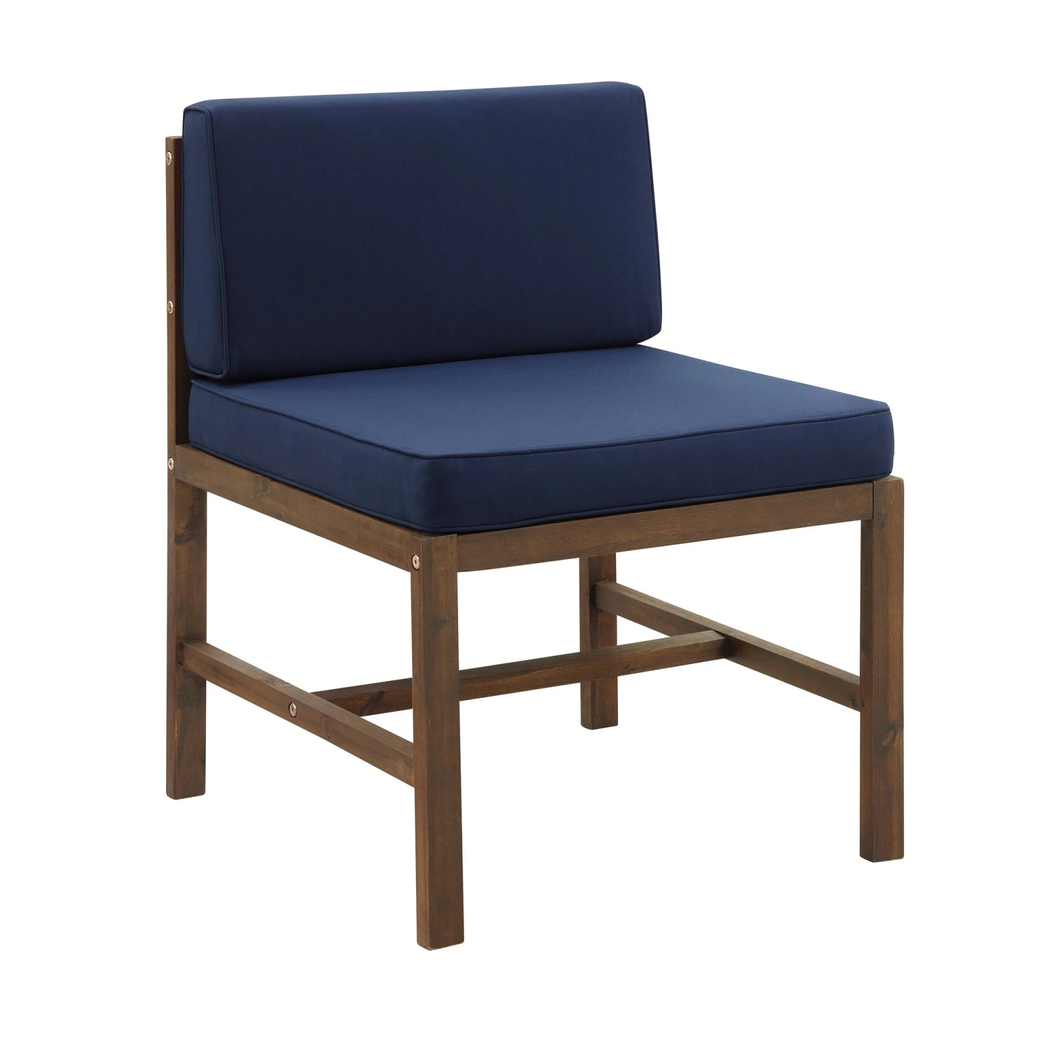 Walker Edison Sanibel Modular Outdoor Acacia Armless Chair 1 Walker Edison Sanibel Modular Outdoor Acacia Armless Chair