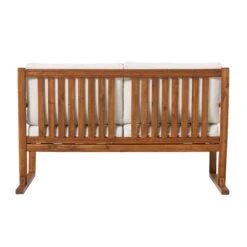 Walker Edison Modern Solid Wood Slatted Outdoor Loveseat -Walker Edison PREO3MBRB ALL SILO FB 04