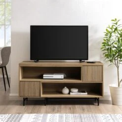 Walker Edison Reema Scandinavian Expandible TV Stand For TVs Up To 56”