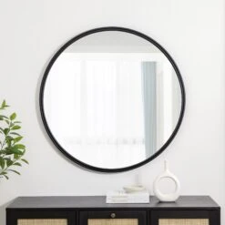Walker Edison 36" Double Ribbed Frame Mirror