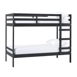 Walker Edison Simple Solid Wood Twin Over Twin Bunk Bed -Walker Edison SOPB3HBLWP ALL SILO ALTM 01