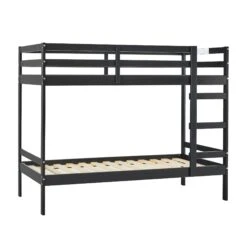 Walker Edison Simple Solid Wood Twin Over Twin Bunk Bed -Walker Edison SOPB3HBLWP ALL SILO FB 01