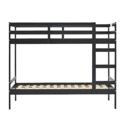 Walker Edison Simple Solid Wood Twin Over Twin Bunk Bed -Walker Edison SOPB3HBLWP ALL SILO FB 02