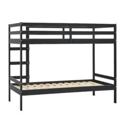 Walker Edison Simple Solid Wood Twin Over Twin Bunk Bed -Walker Edison SOPB3HBLWP ALL SILO FB 04