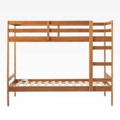 Walker Edison Simple Solid Wood Twin Over Twin Bunk Bed -Walker Edison SOPB3HCAWS ALL SILO FB 02