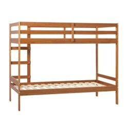 Walker Edison Simple Solid Wood Twin Over Twin Bunk Bed -Walker Edison SOPB3HCAWS ALL SILO FB 04