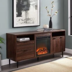 Walker Edison Roth Fireplace Console