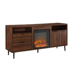 Walker Edison Roth Fireplace Console -Walker Edison W60FPRTHDW SILO ALL FB 01