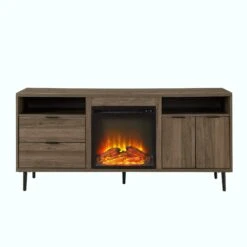 Walker Edison Roth Fireplace Console -Walker Edison W60FPRTHSG SILO ALL FB 02