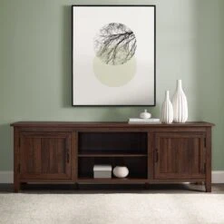 Walker Edison Simple Groove Door Console -Walker Edison W70CS2DDW RS 16 ew