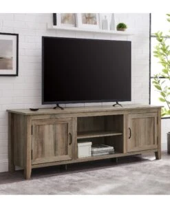 Walker Edison Simple Groove Door Console -Walker Edison W70CS2DGW RS 10target