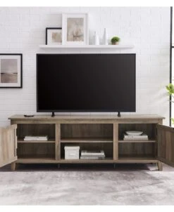 Walker Edison Simple Groove Door Console -Walker Edison W70CS2DGW RS 12target