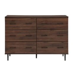 Walker Edison Modern Wood 6-Drawer Buffet - Dark Walnut