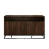 Walker Edison 58 Inch Angled Door Sideboard - Dark Walnut