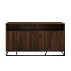 Walker Edison 58 Inch Angled Door Sideboard - Dark Walnut