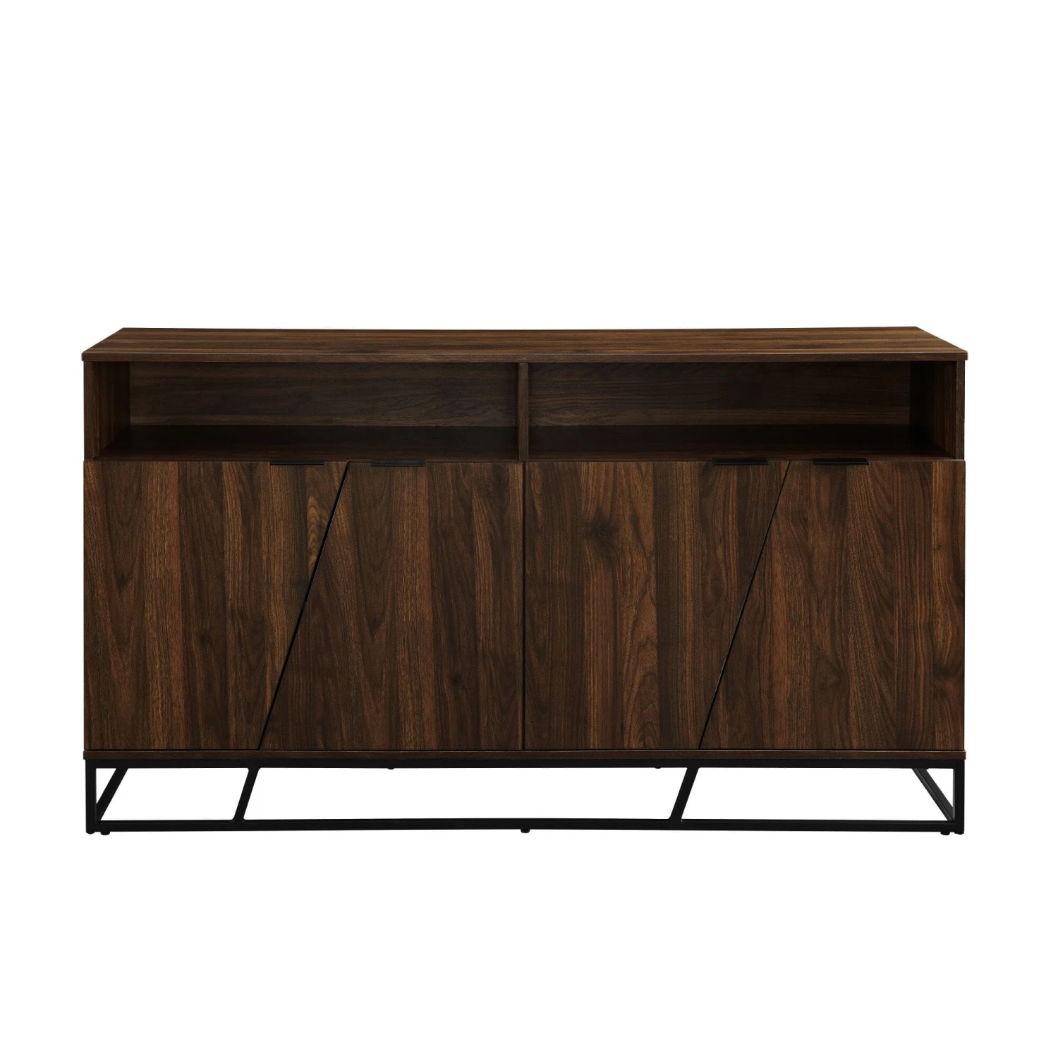 Walker Edison 58 Inch Angled Door Sideboard - Dark Walnut 1 Walker Edison 58 Inch Angled Door Sideboard - Dark Walnut