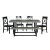 Walker Edison 6-Piece Farmhouse Dining Set - Grey/Black 2