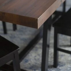 Walker Edison 7-Piece Farmhouse Dining Set - Mahogany/Black 2 -Walker Edison WE C72DSTRMBL 7 2