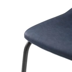 Walker Edison 30 Inch Industrial Faux Leather Barstools (Set Of 2) - Navy Blue -Walker Edison WE CHL30BU 2