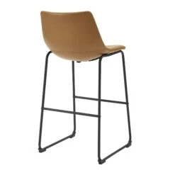 Walker Edison 30 Inch Industrial Faux Leather Barstool (Set Of 2) - Whiskey Brown 6 Walker Edison 30 Inch Industrial Faux Leather Barstool (Set Of 2) - Whiskey Brown -Walker Edison WE CHL30WB 2
