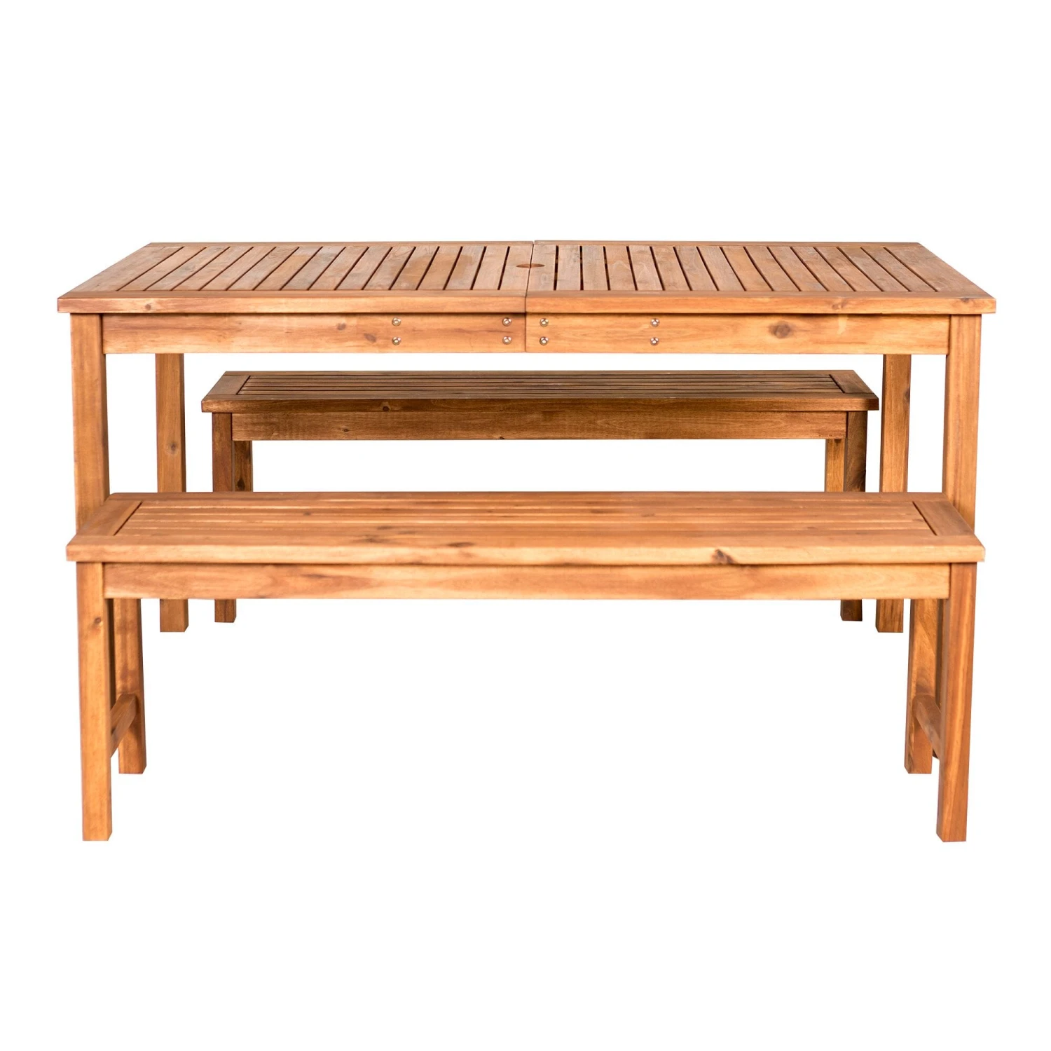 Walker Edison 3-Piece Modern Patio Dining Set - Brown 2 Walker Edison 3-Piece Modern Patio Dining Set - Brown - Image 2