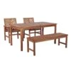 Walker Edison 4-Piece Chevron Outdoor Patio Dining Set - Brown