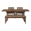 Walker Edison 4-Piece Extendable Outdoor Patio Dining Set - Dark Brown