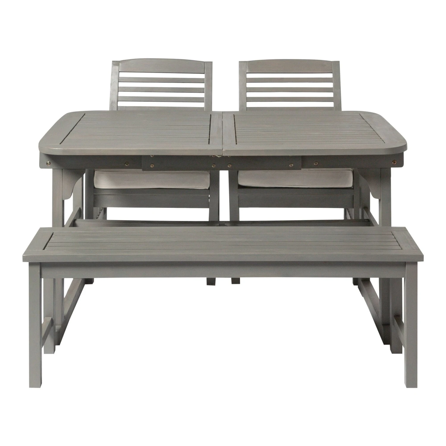 Walker Edison 4-Piece Classic Outdoor Patio Dining Set - Grey Wash 1 Walker Edison 4-Piece Classic Outdoor Patio Dining Set - Grey Wash