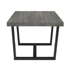 Walker Edison 52 Inch Distressed Solid Wood Dining Table - Grey -Walker Edison WE TW52DSWGY 2