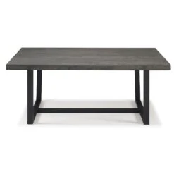 Walker Edison 72 Inch Rustic Solid Wood Dining Table - Grey