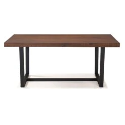 Walker Edison 72 Inch Rustic Solid Wood Dining Table - Mahogany