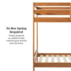 Walker Edison Simple Solid Wood Twin Over Twin Bunk Bed -Walker Edison cab41066b103593e44b184b413599f6c6895b44a