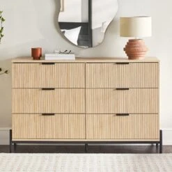 Walker Edison Paris Modern Scandinavian Reeded Dresser