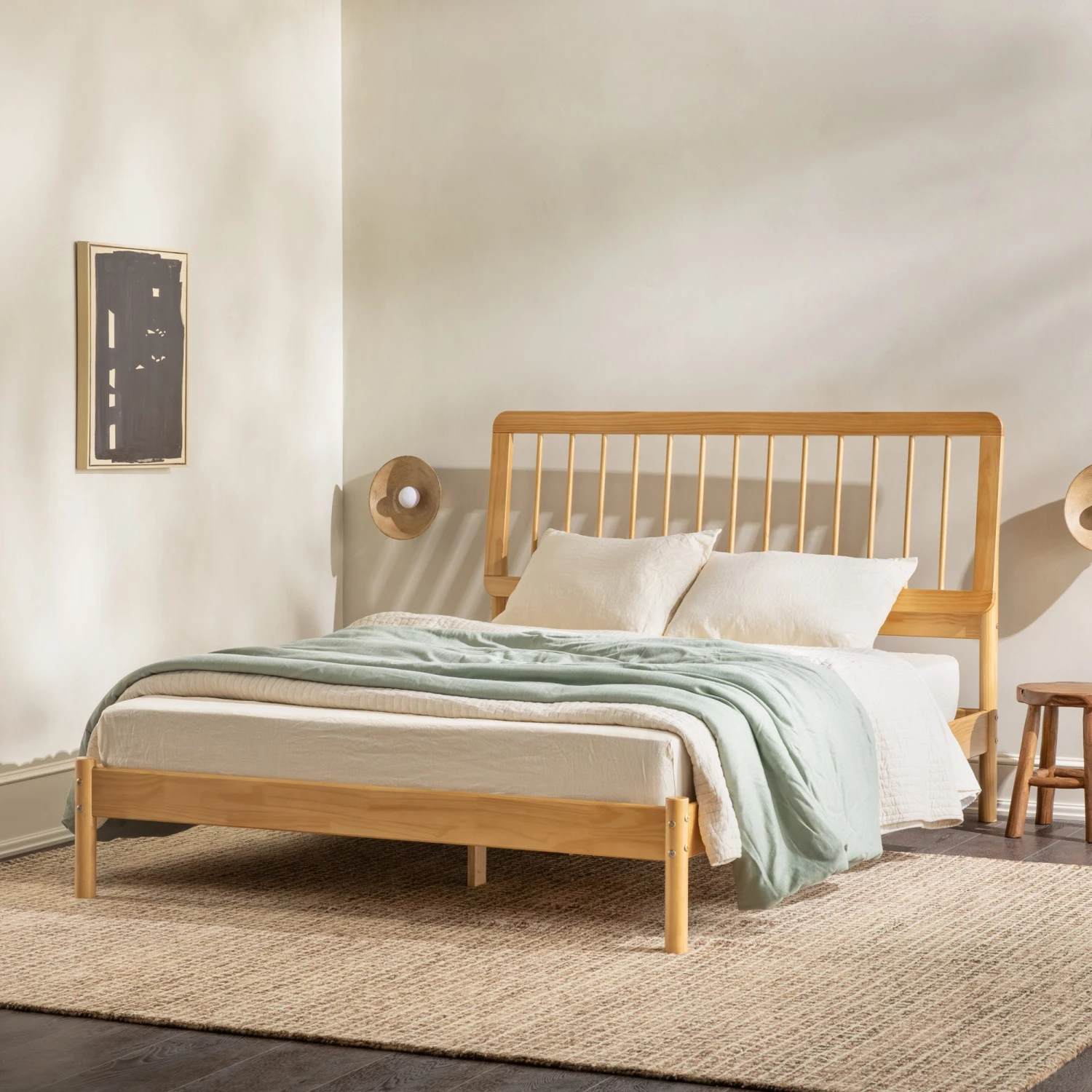 Walker Edison Cama Mid-Century Modern Slatted Solid Wood Bedframe Collection 10 Walker Edison Cama Mid-Century Modern Slatted Solid Wood Bedframe Collection - Image 10
