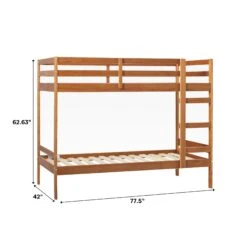 Walker Edison Simple Solid Wood Twin Over Twin Bunk Bed -Walker Edison f74f9c82702d6cf799a4ff333d281f791795ea14